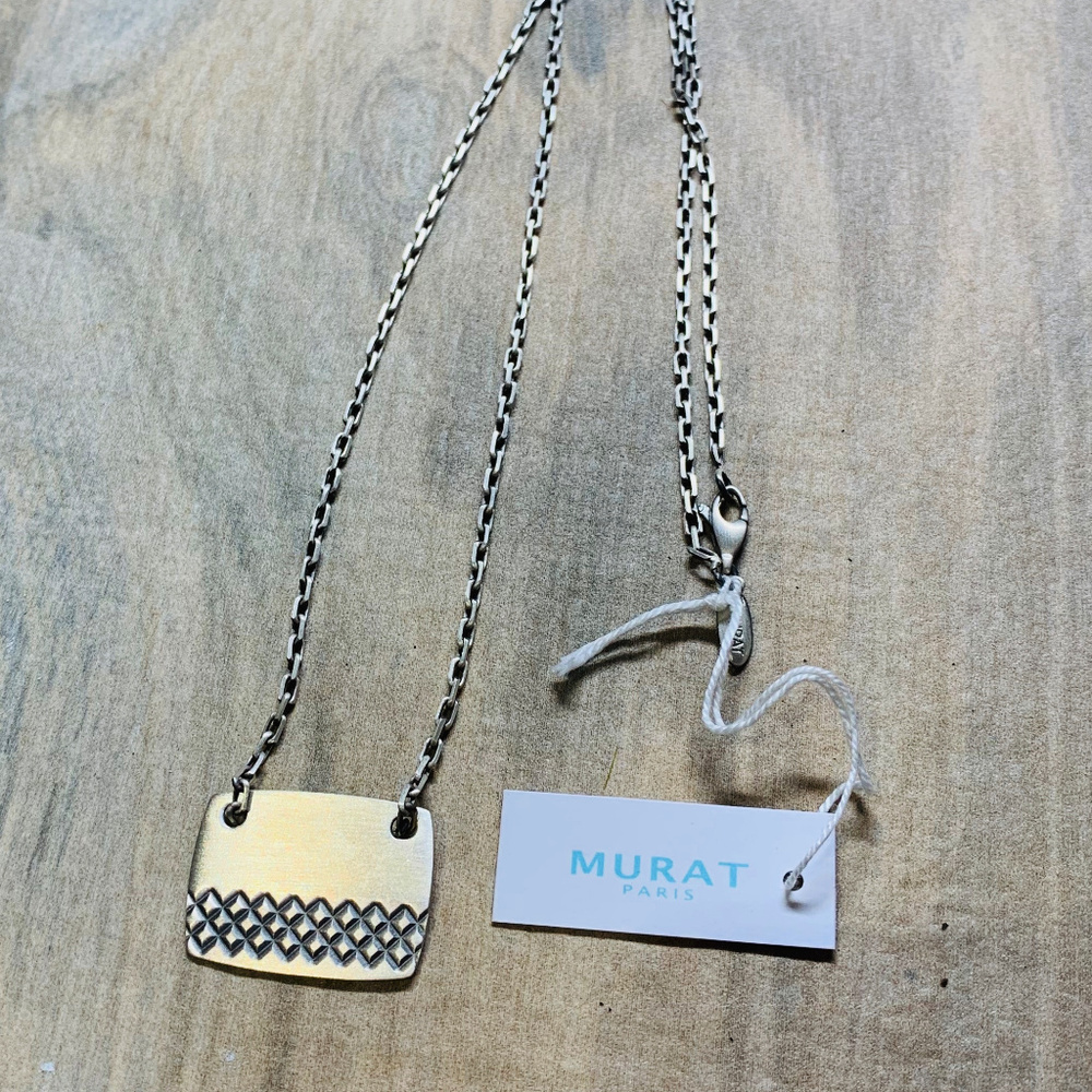 Sterling Silver Distressed "Dog-Tag" Necklace